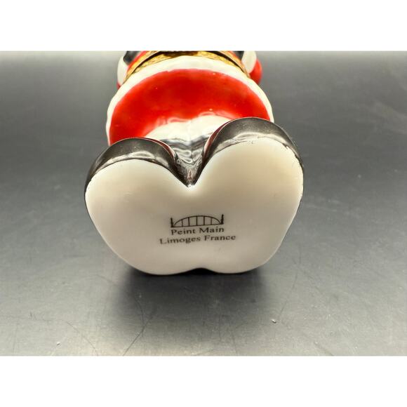 Petit Main Limoges France Santa Trinket box w/ gift bag Santa belt - Picture 4 of 6